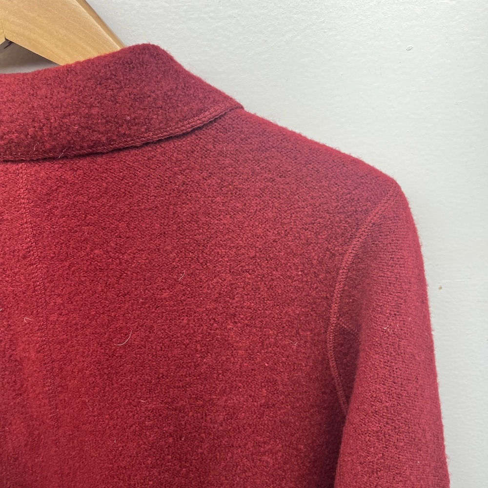 Vintage Charter Club Collared Cardigan Womens Petite Med Red Button Up 100% Wool - Picture 13 of 15